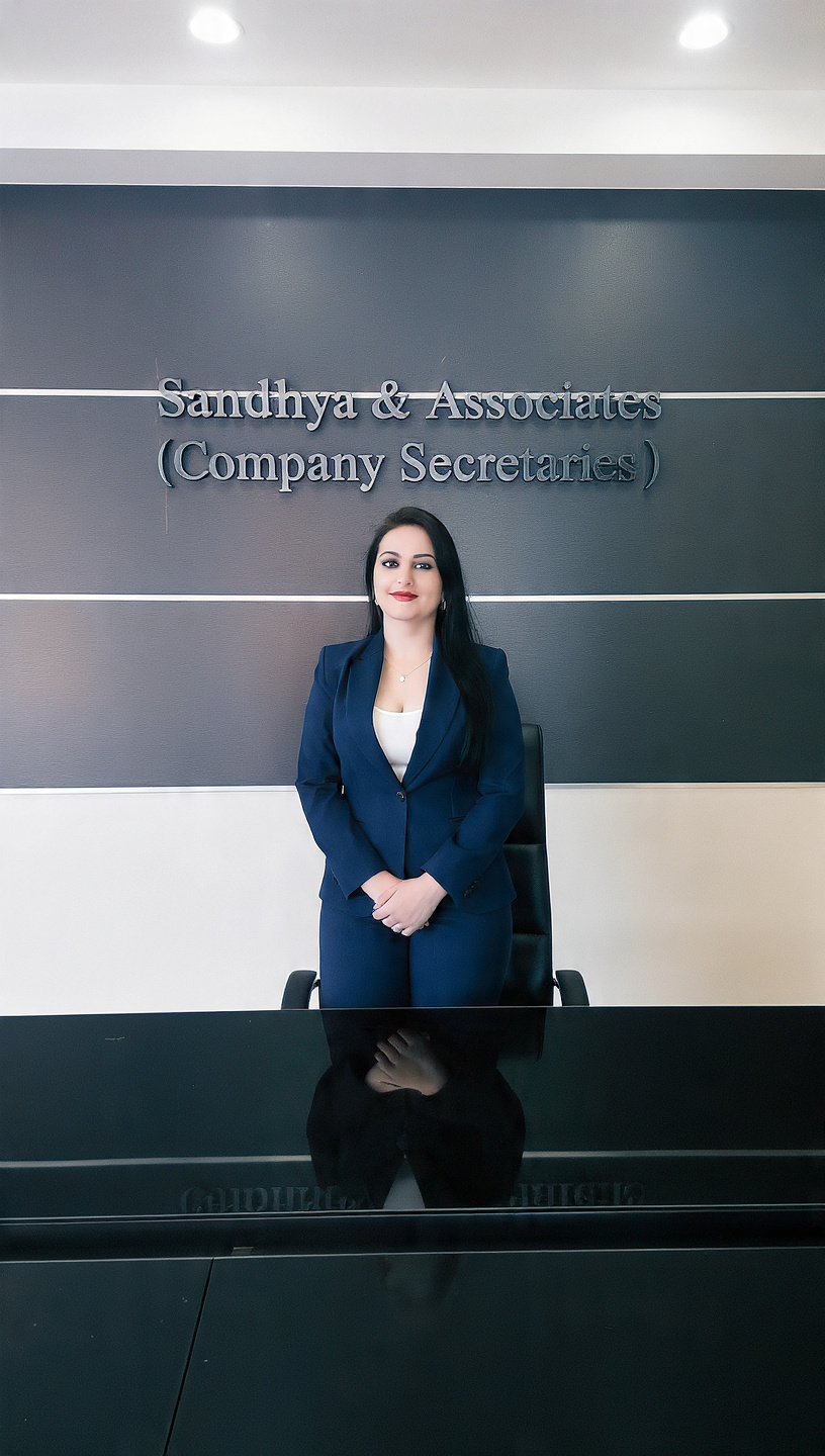 A Surreal Lady In Navy Blue Blazer